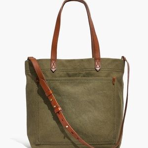 Madewell Medium Transport Tote in Green Canvas